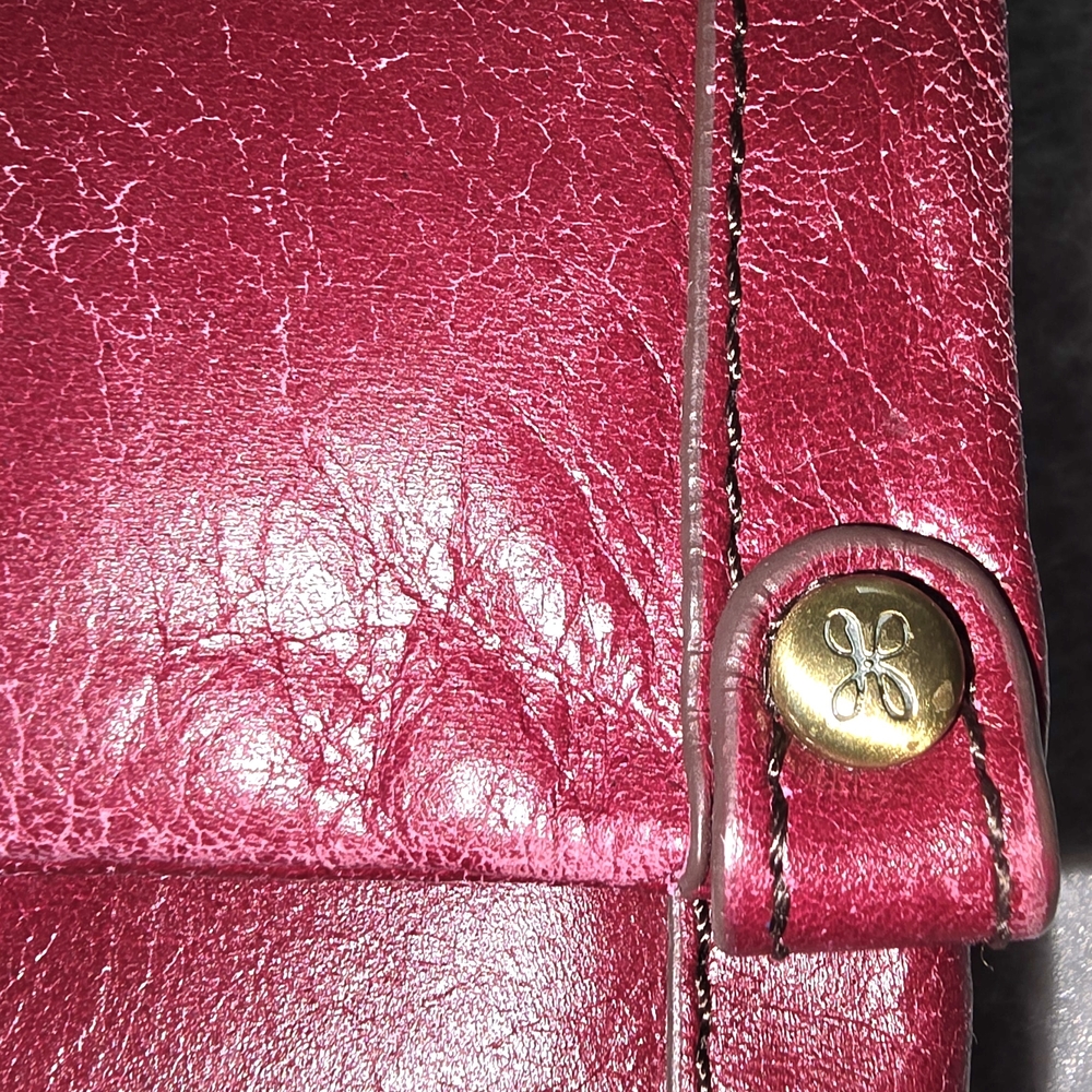 HOBO Leather Fold-Over Clutch in Deep Wine - Picture 10 of 12